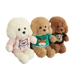 Muñeco de peluche de perro Pug de dibujos animados personalizado, suéter colorido creativo, perro de peluche suave, juguete de peluche suave - Product Image 1