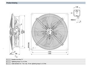 พัดลมแกน AC รุ่น ebm-papst W6D800-DE05-04 ขนาด 800 มม. สำหรับงานหนัก ใช้ในระบบระบายอากาศอุตสาหกรรม ระบบ HVAC และระบบหอทำความเย็น - Product Image 2