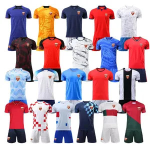 Neue Saison Bestes Fußballtrikot 2023-2024 hochwertiges schnell trocknendes Shirt Herren Fußball-Trick-Treknick Jersey-Set Fußballuniform 23/24