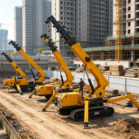 Grue araignée télécommandée puissante 3T, grue hydraulique compacte pour applications de levage industrielles en intérieur