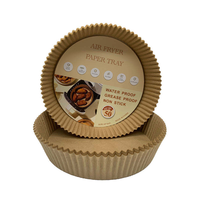 150 doublures carrées brunes antiadhésives pour friteuse à air, 8 pouces, résistantes à la graisse, écologiques, imperméables, compatibles four, jetables en papier