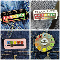 Porte-clés en alliage de zinc avec roue tournante arc-en-ciel de dessin animé, Daisy, gestion des émotions, expression réglable, énergie sociale, badge d'humeur