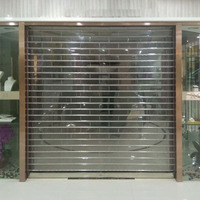 Rideau de sécurité moderne en cristal pour banque commerciale, film transparent en PVC électrique, volet roulant pour usage commercial