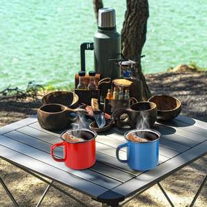 Taza esmaltada familiar para acampar, tazas de cerámica para Camper <span class=keywords><strong>Womo</strong></span>, residentes, amigos, decoración, gran equipo de Camping, regalo - Product Image 5