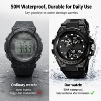 Montre pour homme avec logo personnalisé, vente en gros, montre-bracelet pour homme, chronographe étanche, montres numériques de plein air, montres analogiques-numériques de sport pour homme