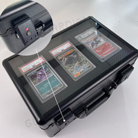 Toploaders et cartes de sport Pockmond étui pour cartes à collectionner en alliage d'aluminium fenêtre d'affichage serrure TSA 3 rangées boîte de rangement pour dalles de cartes graduées