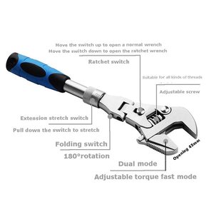 Nhiệm Vụ Nặng Nề 10Inch Ratcheting Có Thể Điều Chỉnh Cờ Lê 5-Trong 1 Gấp Cờ Lê Cho Ô Tô Công Nghiệp Sửa Chữa - Product Image 2