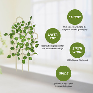 Upright Plant Support Trellis Stick Net Honeycomb Design <strong>Wooden</strong> Climbing Frame Potted Plants Training <strong>Stake</strong> <strong>for</strong> Growth Trainer - Product Image 6