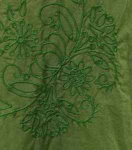 Vestido Elegante Personalizado para Mujer, con Bordado Floral, Corte en A, Casual, de Algodón, Cuello en V, Mangas Abullonadas, Tipo Camisero, con Cinturón - Product Image 2