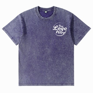 T-shirt Homme Col Rond Épaules Tombantes Style Vieilli Coton Lourd 230g 100% Coton - Product Image 1