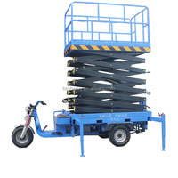 Plateforme de travail aérienne hydraulique à ciseaux montée sur tricycle électrique, 6-12 m, 500 kg