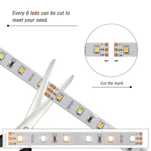 Dc24v 12v smd2835 כפול צבע הוביל רצועה 2400k-6500k ww cw cw הוביל רצועה cct