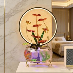 Feng Shui Water <b>Wheel</b> Round Metal <b>Desk</b> Decor With Led Light For Office And Home Decoration - Product Image 2