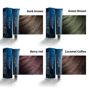 Colorful custom label dark brown blonde red permanent Herbal Hair dye hair color amonia free covered grey hair 100ml Tub