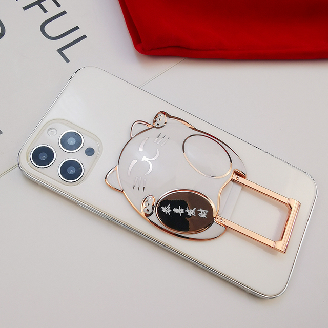 Chinese Style Lucky Cat Cartoon Adjustable Mobile Phone Holder Lightweight Portable Universal Compatibility for 4-10 Inch