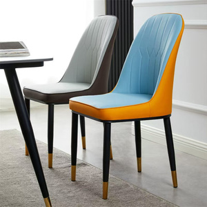 Chaises <span class=keywords><strong>de</strong></span> salle à manger modernes en cuir blanc nordique à dossier haut, vente en gros Chine, mobilier <span class=keywords><strong>de</strong></span> maison pour table à manger - Product Image 1