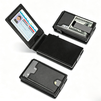 Portefeuille Homme Pop-up Bifold en Cuir Fibre de Carbone Anti-RFID, Porte-cartes en Aluminium et Pince à Billets Métallique – Nouvelle Collection