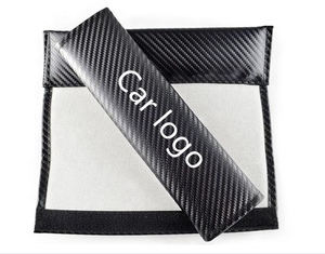 Sangle de ceinture de sécurité en Fiber de carbone, Logo de voiture personnalisé, housse de ceinture de sécurité de voiture, coussin, sangle pour accessoires d'intérieur de voiture - Product Image 1