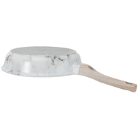 Poêle à frire antiadhésive en aluminium moulé sous pression avec couvercle en verre motif marbre blanc 20/24/28cm pour œufs et steaks, usage domestique et professionnel, OEM ODM