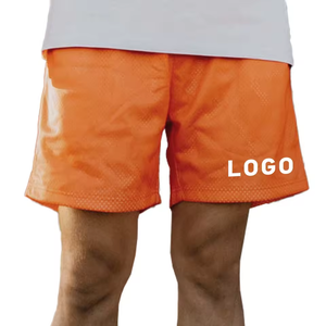 Men's Solid Color Quick Dry Shorts Elastic Waist Mid Length Casual Sport Shorts With Logo Print Front - Product Image 3