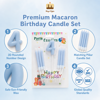 Ensemble de bougies d'anniversaire en forme de chiffres et de piliers 3D couleur macaron, décorations de gâteau colorées pour fête d'enfants, baby shower
