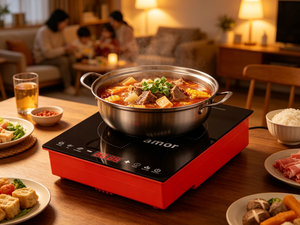 Mini Cocina de Inducción Comercial Amor con Carcasa Roja para Restaurantes, Hoteles y Buffets - Product Image 5