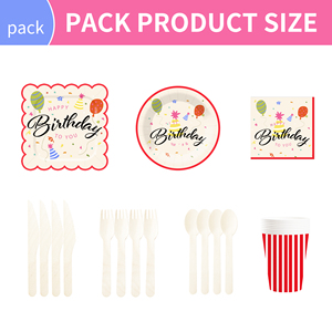 ชุดอุปกรณ์จัดงานเลี้ยง DAMAI ประกอบด้วยจานกระดาษ ผ้าเช็ดปาก แก้วน้ำ สำหรับงานเลี้ยงฉลองวันเกิดเด็ก งานเลี้ยงฉลองทารกแรกเกิด และงานตกแต่งปาร์ตี้ - Product Image 2