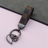 Porte-clés de voiture en forme de fer à cheval texturé floral tendance avec anneau à ressort, accessoire automobile