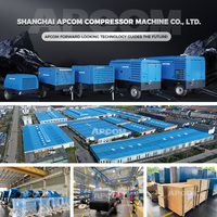 Compresseur d'APCOM rotary185cfm de ar 400 385 350cfm moteur diesel portatif de compresseur d'air de vis diesel deux roues pour le forage