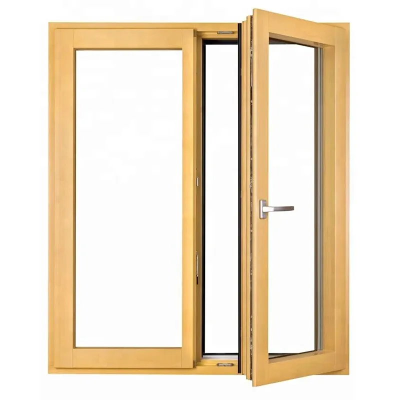 Fenêtre en aluminium plaqué bois YX-88/fenêtre intérieure tournante et inclinable/fenêtres en bois de chêne à vendre