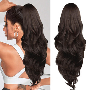 Extensiones de Cabello Sintético de Fibra de Alta Temperatura para <span class=keywords><strong>Mujer</strong></span>, Estilo Cruzado FX-HA19, Rizo Grande Natural, Cola de Caballo con Cordón, Peluca al por Mayor - Product Image 6