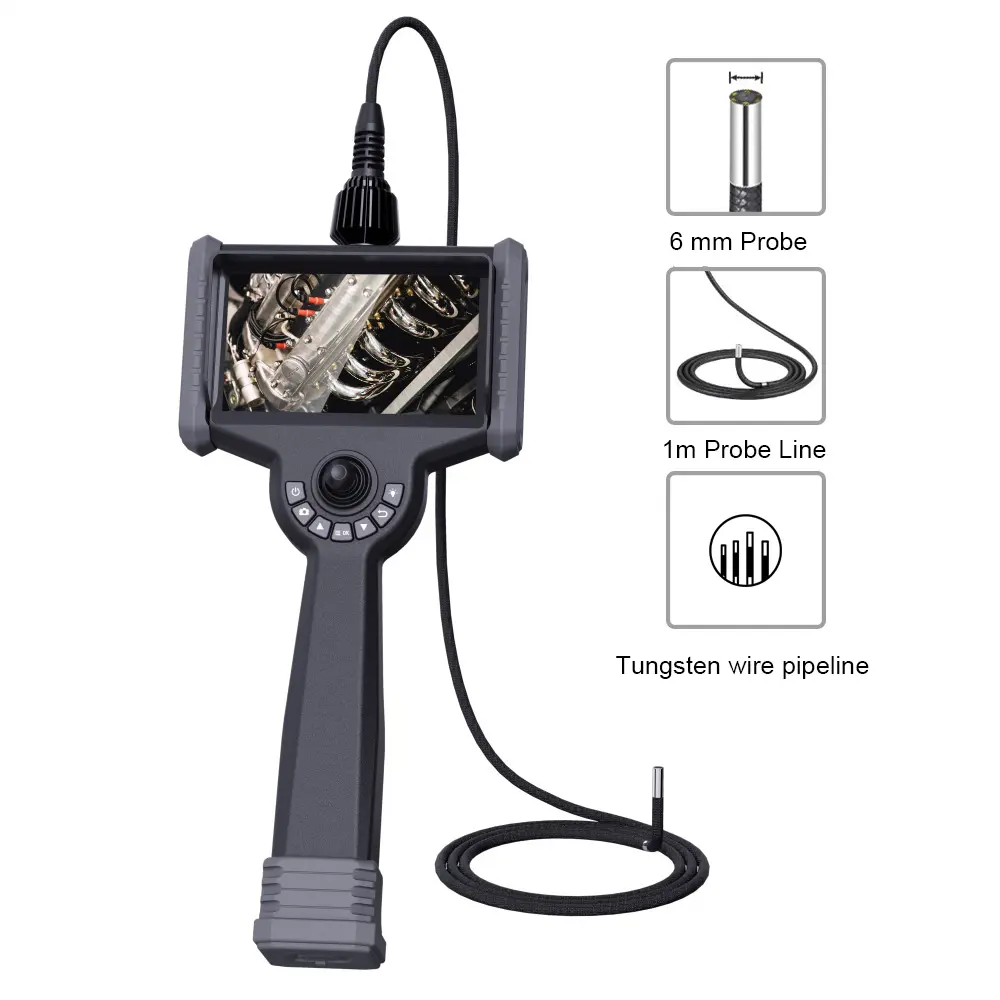 OEM endüstriyel endoskop üreticisi, 6 inç 6mm 360 artikülasyon videoscope, IP67 HD dokunmatik ekran kablosuz borescope kamera
