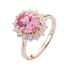 Anillos de Compromiso de Alta Joyería con Piedras Preciosas Certificadas GRC, Corte Ovalado, Oro Amarillo de 18K, 14K, 10K, Diseño Nuevo, para Mujer - Product Image 1