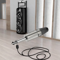 S.WIELER 1/4 TS Male Plug Berlapis Emas Tembaga Murni 6.35Mm Kabel Audio Pengganti Gitar Mono 2P Konektor Jack AUX