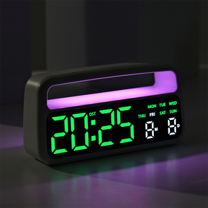 Lámpara de Escritorio LED 3D con Control de Volumen y Carga USB para Dormitorio de Estudiantes, Luz Ambiental con Diseño de Planeta, <span class=keywords><strong>Reloj</strong></span> Despertador Electrónico Digital con Tipo C - Product Image 4