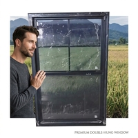 Fenêtres à double battant de style américain Meidoor MD83, dimensions personnalisées, cadre en aluminium à rupture de pont thermique avec serrure de sécurité