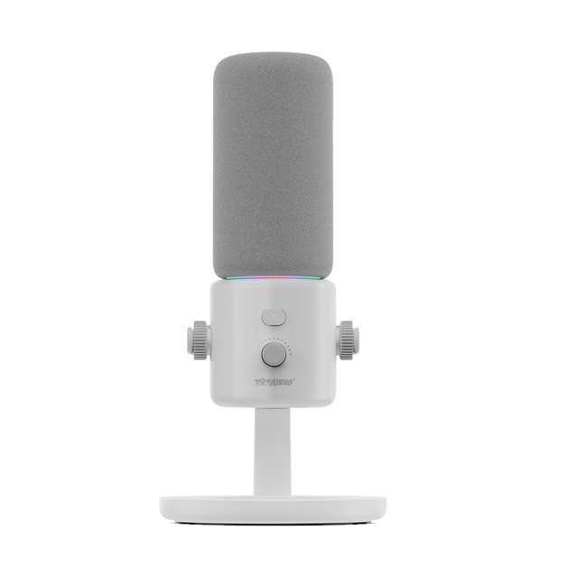 797Audio D502 USB White Desktop Condenser Gaming Microphone with RGB Light High Quality Recording Sound OEM/ODM China Factory