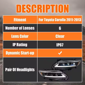 Phù hợp cho TOYOTA <span class=keywords><strong>COROLLA</strong></span> 2012 2013 2014 Đèn pha đầu đèn sửa đổi <span class=keywords><strong>Led</strong></span> Đèn Pha đèn pha phía trước ánh sáng lắp ráp <span class=keywords><strong>DRL</strong></span> - Product Image 2