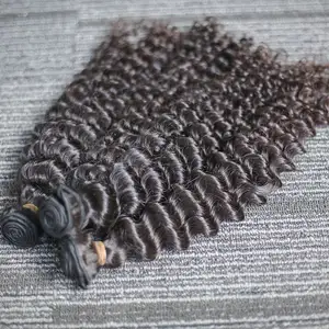 공장에서 만든 처녀 인간 생 머리 묶음 정면 미처리 밍크 캄보디아 머리 묶음 전체 두꺼운 머리카락 확장