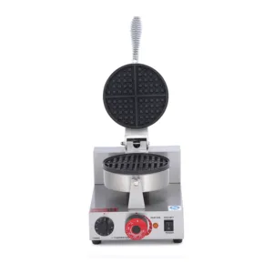 Electric Commercial Waffle Baker Stainless Steel Waffle Maker Machine Round Waffle Make