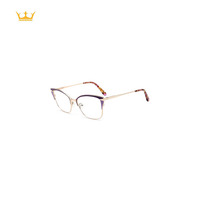 Monture optique légère en métal au design classique, verres transparents, texture fine, universelle et populaire, avec embouts colorés disponibles