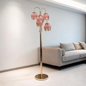 <span class=keywords><strong>Lampada</strong></span> <span class=keywords><strong>da</strong></span> <span class=keywords><strong>Terra</strong></span> LED in Ferro e Vetro a Forma di Tulipano Rosa, 5 Luci, Design Moderno, <span class=keywords><strong>Base</strong></span> E26, <span class=keywords><strong>per</strong></span> Camera <span class=keywords><strong>da</strong></span> Letto e Soggiorno - Product Image 4