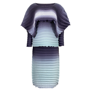 TIANPEI Set di due pezzi pieghettato <span class=keywords><strong>2023</strong></span> <span class=keywords><strong>primavera</strong></span> <span class=keywords><strong>estate</strong></span> nuova moda abito da donna Dubai Casual Designer gonna a pieghe superiore a doppio strato - Product Image 6