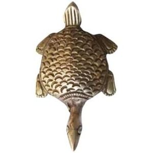 หัตถกรรมหัตถกรรมทองเหลืองเต่าของตกแต่งบ้านทำด้วยมือของตกแต่งห้องรับแขกของตกแต่งบ้านของขวัญที่มีลวดลายของพืช - Product Image 4