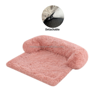 Flauschiges Plüsch-Hunde bett mit modischem abnehmbarem wasch barem Bezug Große mittelgroße kleine Hunde Katzen Wintermöbel-Schutz bett - Product Image 1