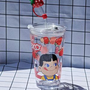 Madou Grote Capaciteit Hittebestendige Schattige Cartoon Glazen Beker Voor Koffiesap Melk Water-Eco-Vriendelijke Stro Drinkwaren Mokken - Product Image 3