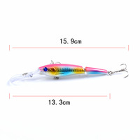 Leurre de pêche artificiel réaliste multi-segments en ABS, design réaliste, coulant, pour lancer longue distance