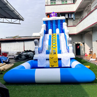 Toboggan Gonflable avec Piscine et Château Gonflable Combiné, Commercial, pour Enfants, Extérieur, Jardin, Fête, en PVC