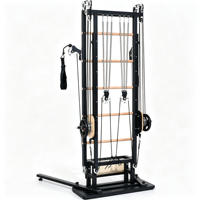 Tour de Pilates autoportante avec rails chromés et plaques de poids pour usage domestique – Reformer de Pilates