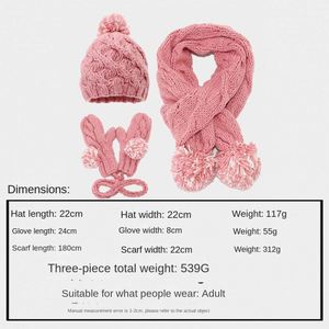 Wholesale Autumn Winter Fashion Winter Warm 3 <b>Set</b> 3 <b>Colour</b> Pom Pom Balls Design Knitted Beanie Hat Mittens Scarf - Product Image 2